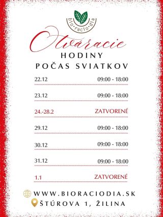 🎄Otváracie hodiny počas vianočných sviatkov. 🎅 Ďakujeme, že nakupujete u nás🙏🏼 💚 #bioraciodia